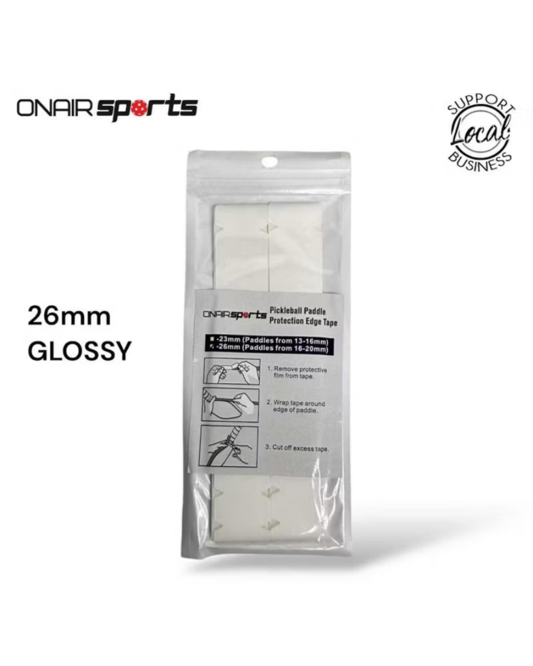 ONAIR Sports Transparent Edge Tape 2-Pack | 13mm to 20mm Pickleball Paddle Protector