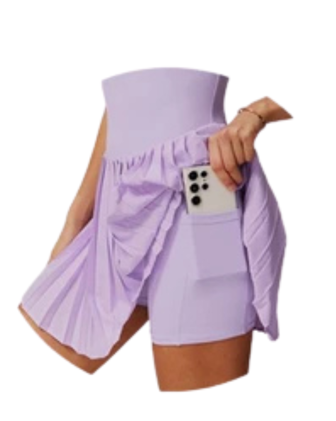 Elegant Lavender Pleated Skirt Dress for Women - High-Quality Yoga & Fitness Wear