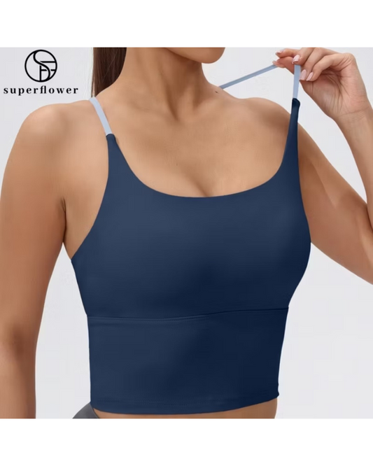 High-Quality Nylon Sports Bra for Women - Comfort Fit PickleballTop in Black