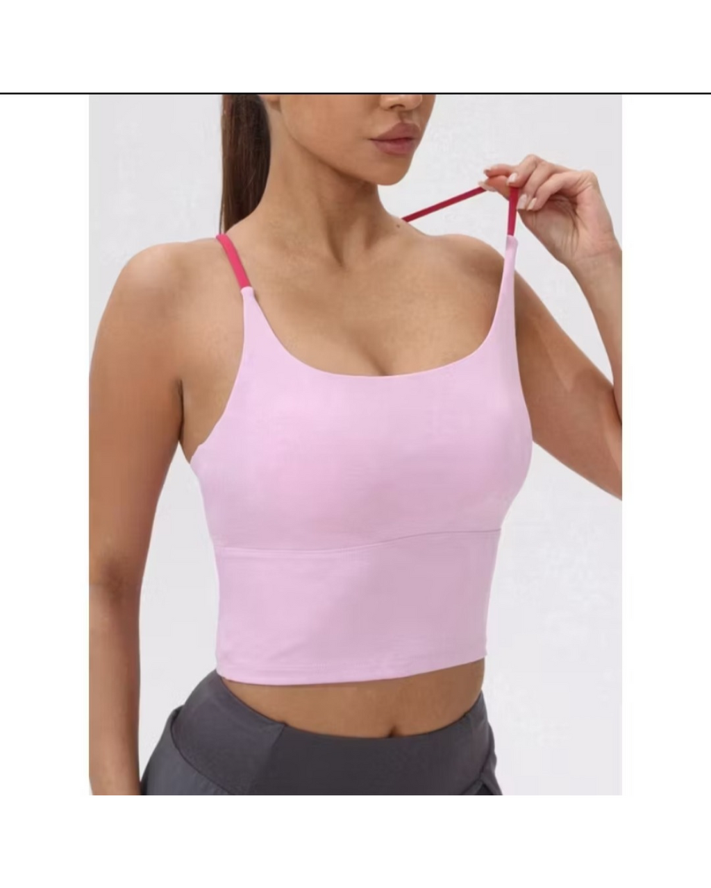 High-Quality Nylon Sports Bra for Women - Comfort Fit Yoga & Fitness Top in Black