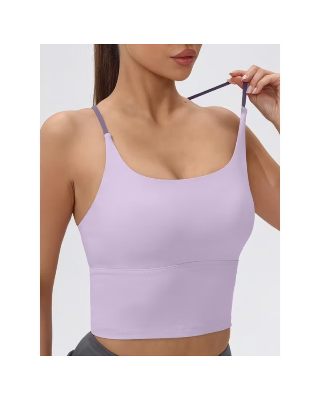 High-Quality Nylon Sports Bra for Women - Comfort Fit Yoga & Fitness Top in Black