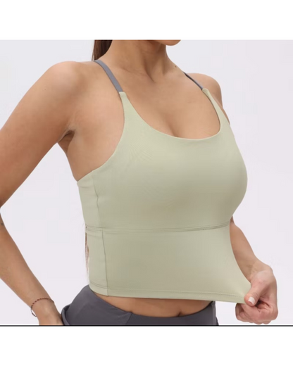 High-Quality Nylon Sports Bra for Women - Comfort Fit Yoga & Fitness Top in Black