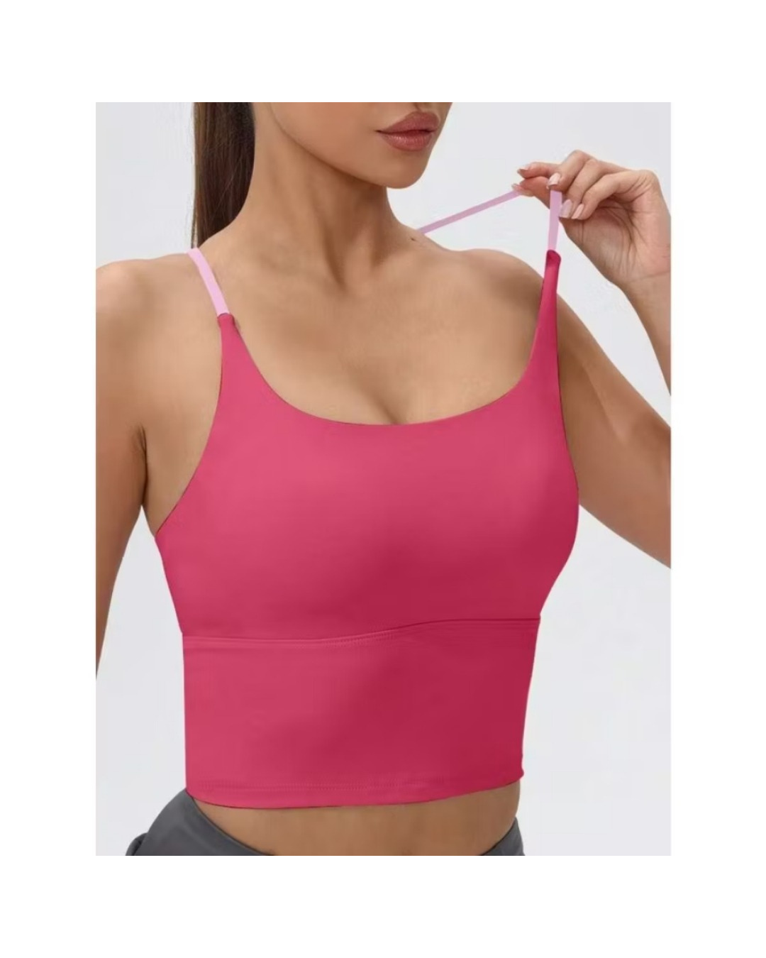 High-Quality Nylon Sports Bra for Women - Comfort Fit Yoga & Fitness Top in Black