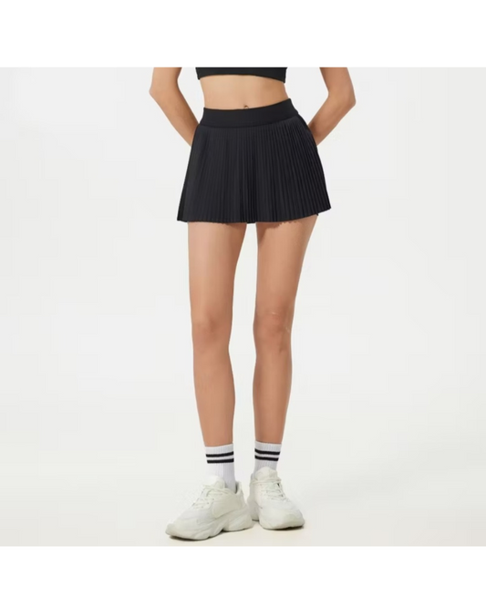 Elegant Black Pleated Tennis Skirt for Women - High-Quality Athletic Wear