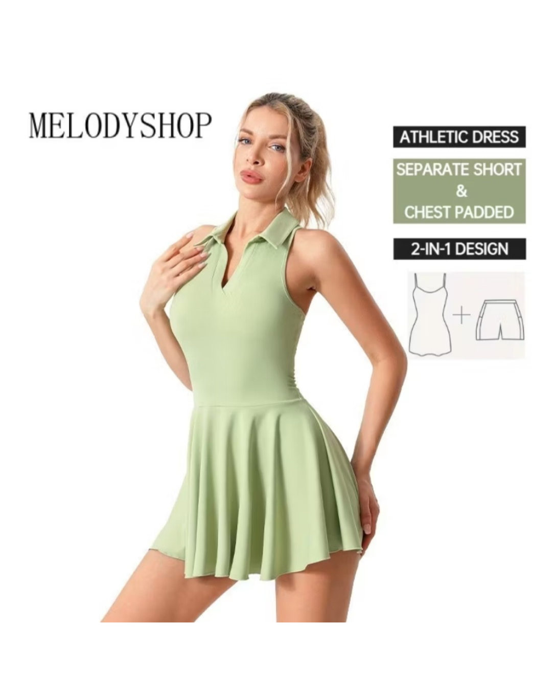 Elegant White Tennis Skirt with Safety Shorts for Women - High-Quality Athletic Dress