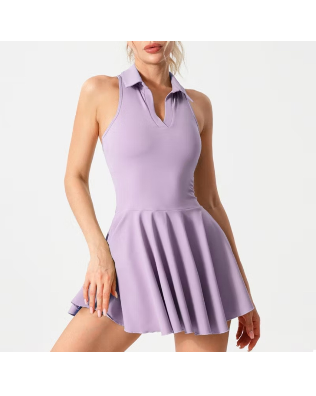 Elegant White Tennis Skirt with Safety Shorts for Women - High-Quality Athletic Dress