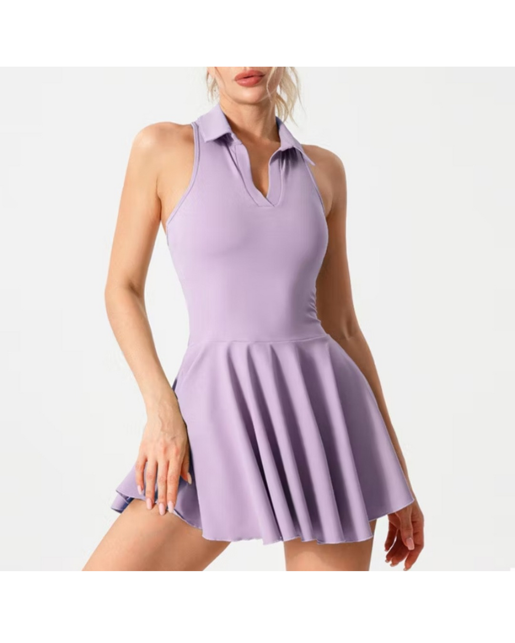 Women Athletic Dress With Shockproof Padded Lapel Pickleball Training Dress Lulu Running Outfit Jogging Recess Set