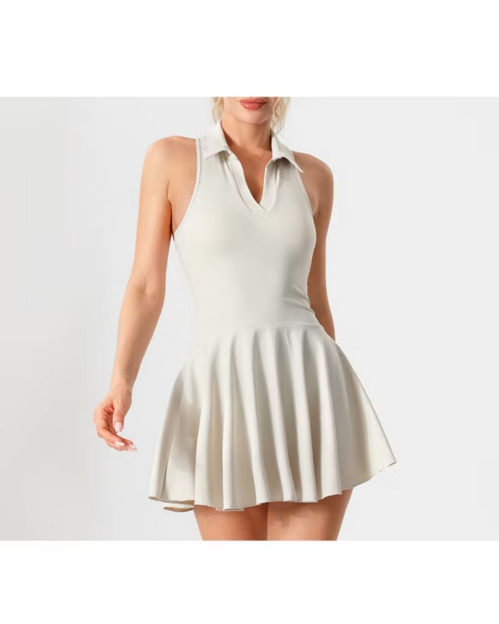 Elegant White Tennis Skirt with Safety Shorts for Women - High-Quality Athletic Dress