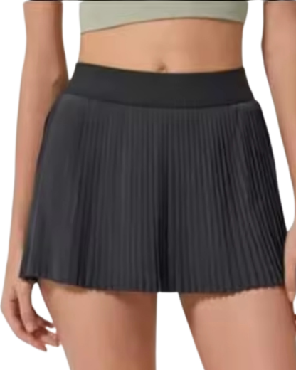 Elegant Black Pleated Tennis Skirt for Women - High-Quality Athletic Wear